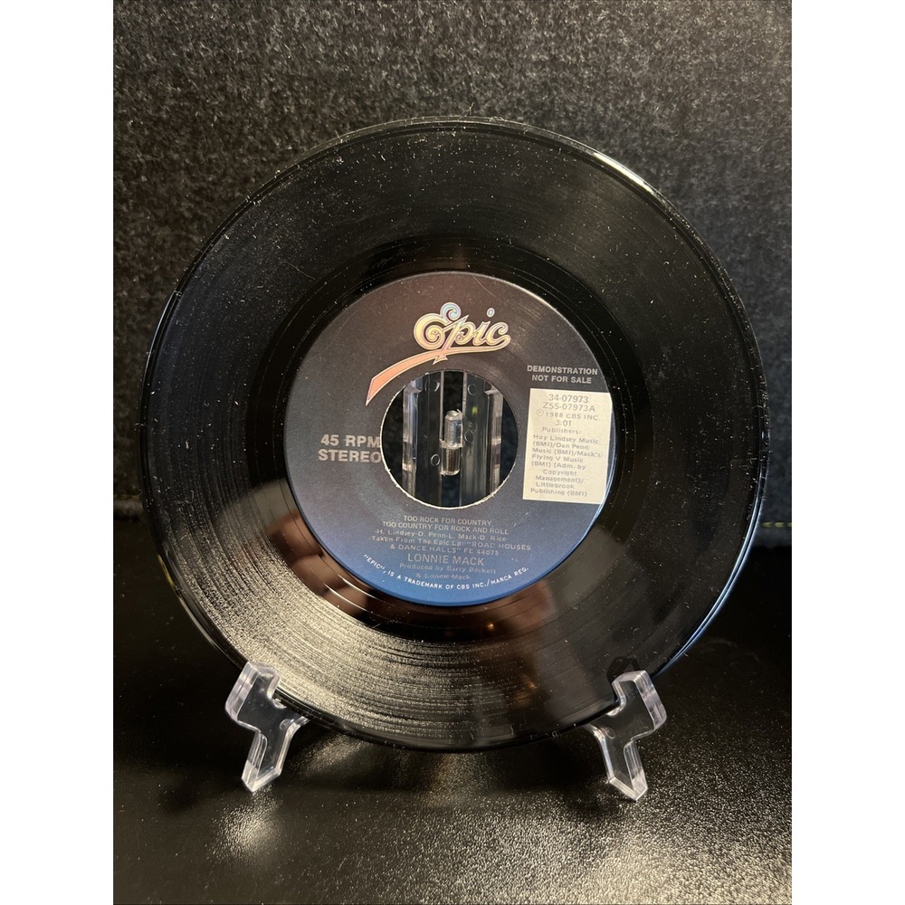 Lonnie Mack - Too Rock For‎ Country Too Country For Rock And Roll - 45 RPM  1988